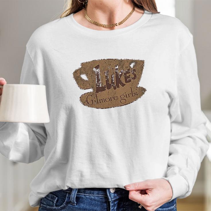 Gilmore Girls Juniors Vintage Lukes Coffee Women Long Sleeve Tshirt