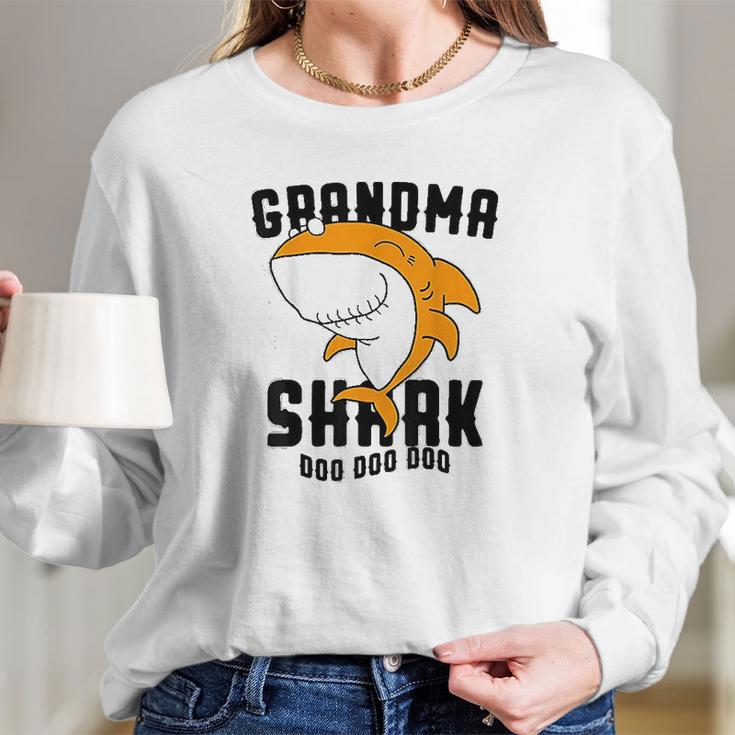 Grandma Shark For Mommy Grandmother Women Long Sleeve Tshirt