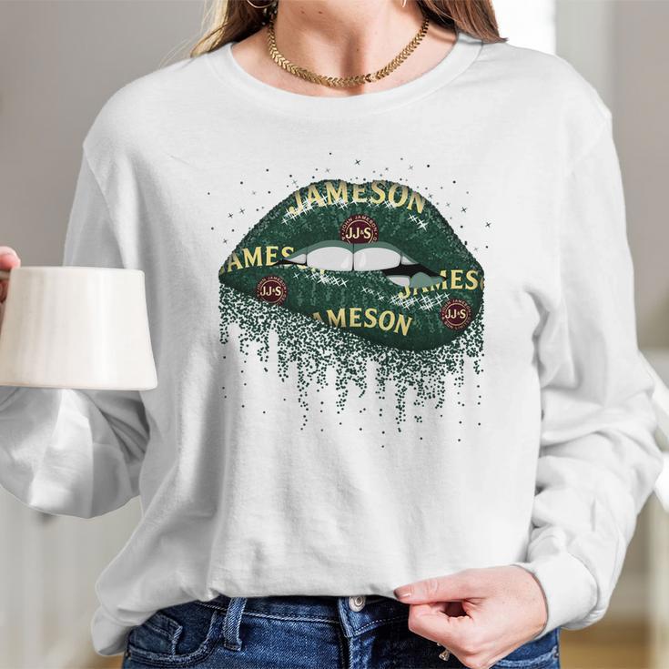 Jameson Irish Whiskey Lips Women Long Sleeve Tshirt