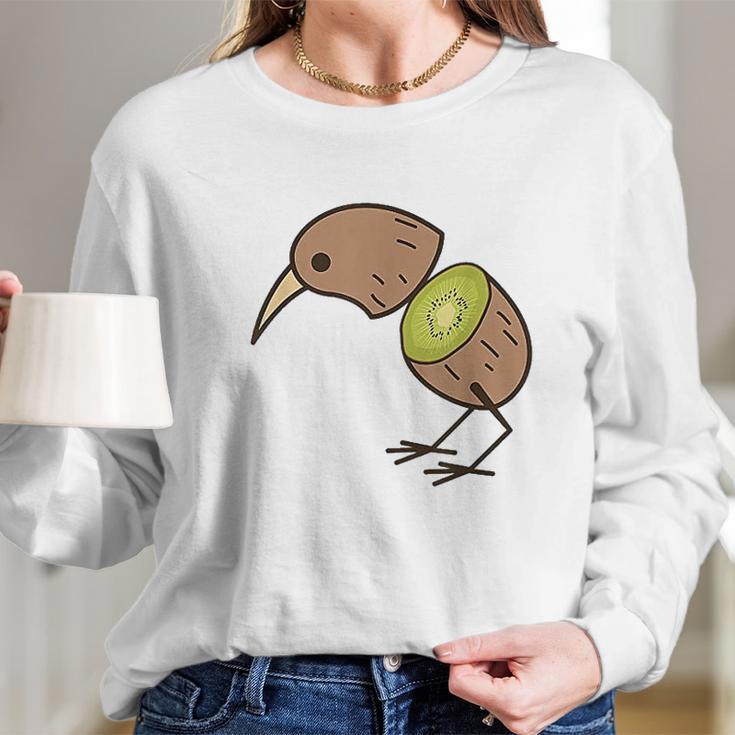 Kiwi Bird Cute Fruitarian Fowls Women Long Sleeve Tshirt