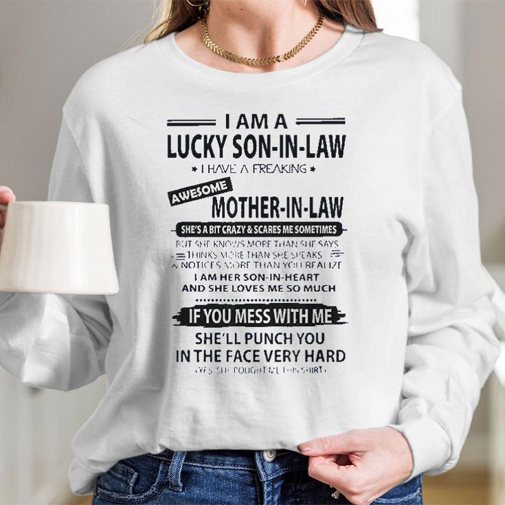 I Am A Lucky Son In Law I Have Fraking Awesome Mother In Law Women Long Sleeve Tshirt