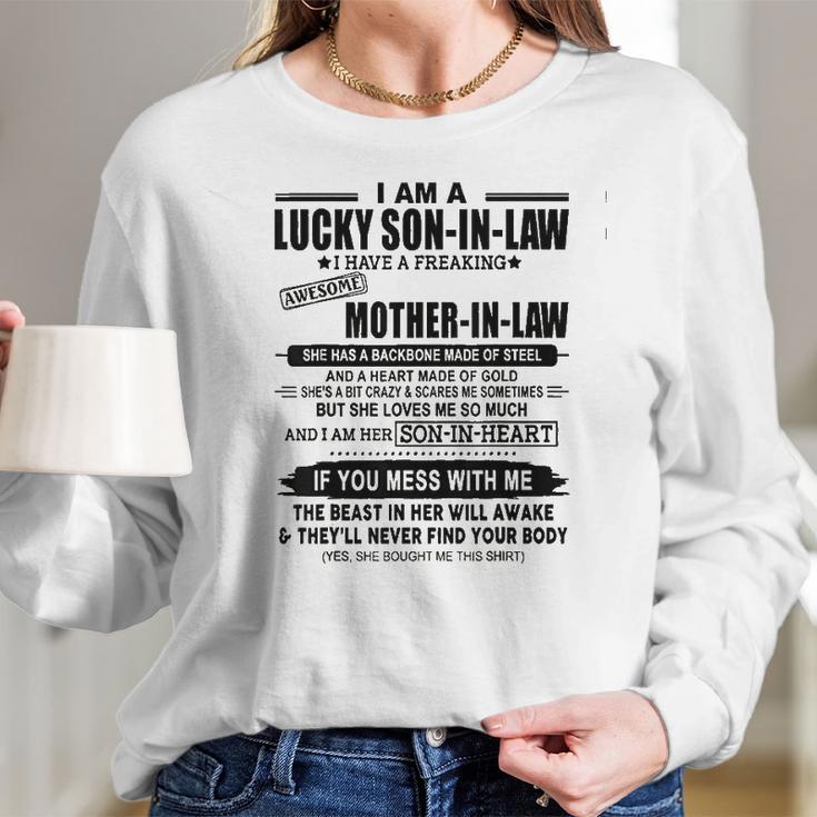 I Am A Lucky Son In Law Of A Freaking Awesome Mother Women Long Sleeve Tshirt