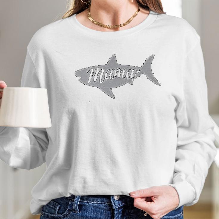 Mama And Baby Shark Women Long Sleeve Tshirt