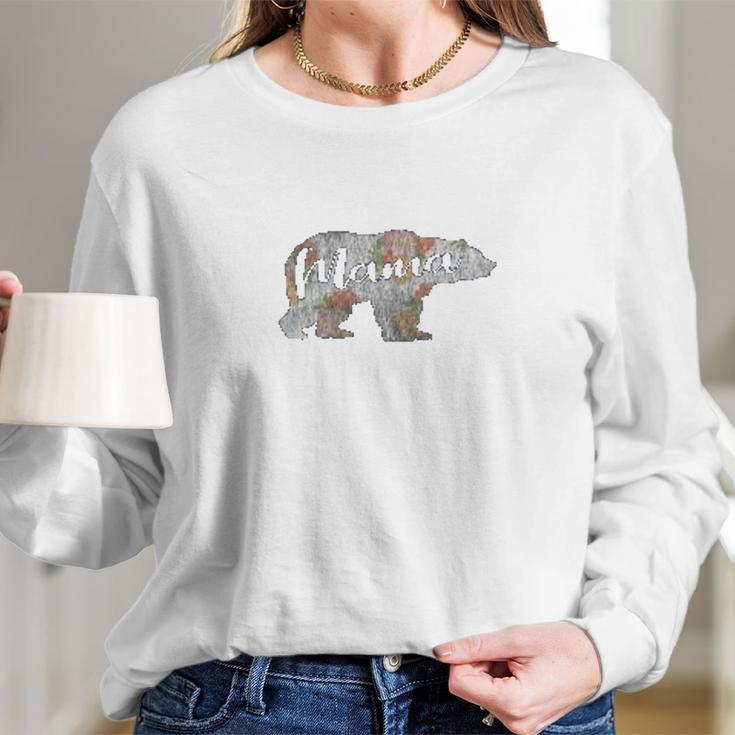 Mama Bear Mom Life Floral Retro Women Long Sleeve Tshirt