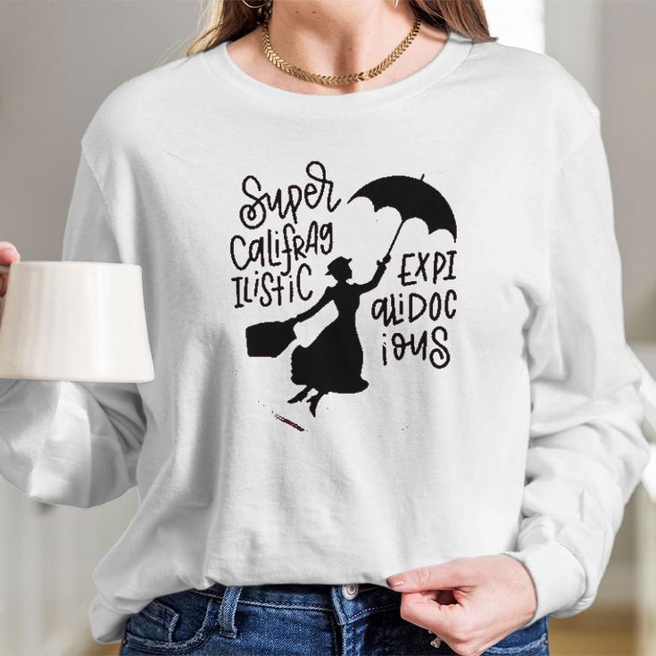 Mary Poppins Music Women Supercalifragilisticexpialidocious Girls Women Long Sleeve Tshirt