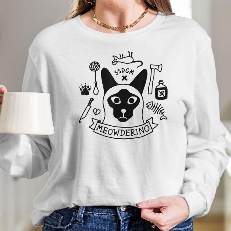 Murderino Meowderino Cat Lady Women Long Sleeve Tshirt