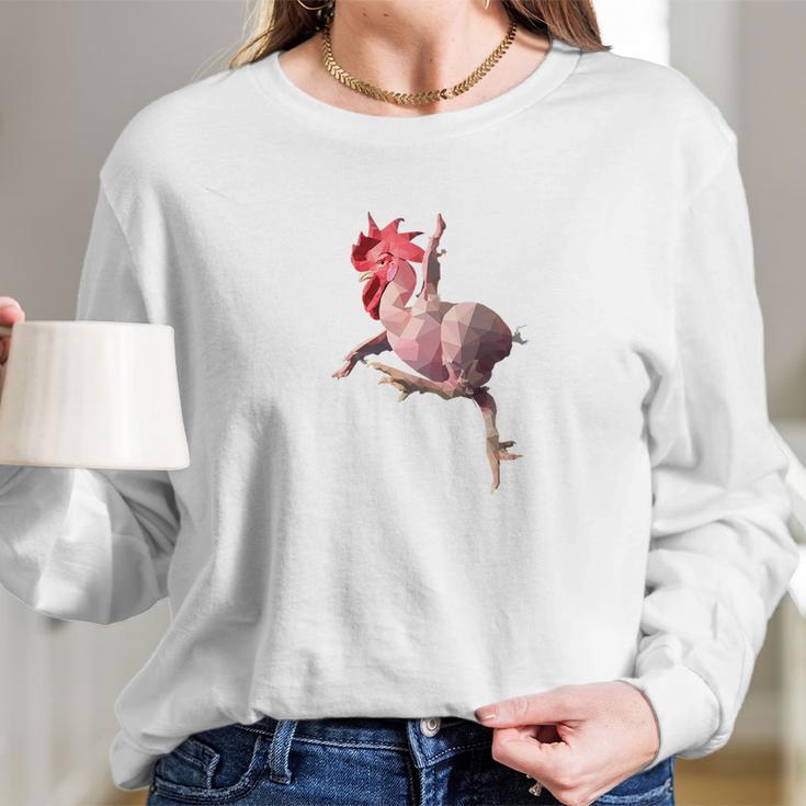 Naked Pink Kungfu Chicken Lover Women Long Sleeve Tshirt