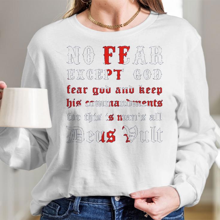 No Fear Except God Graphic Design Printed Casual Daily Basic Women Long Sleeve Tshirt