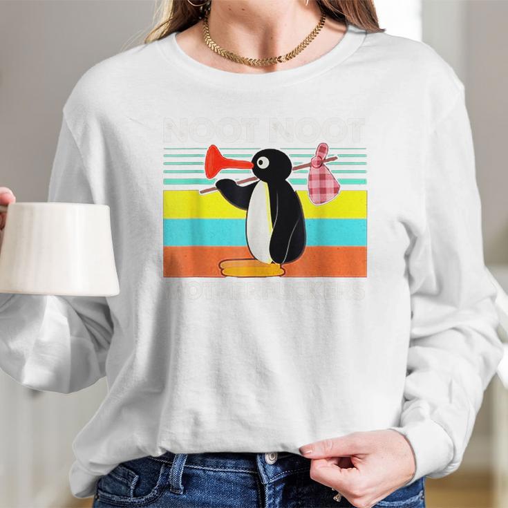 Noot Noot Motherfuckers Pingu District Vintage Women Long Sleeve Tshirt