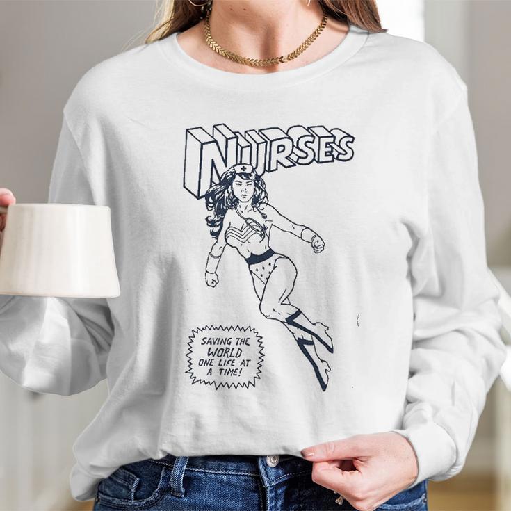 Nurse Superhero Funny Nursing Gifts Women Long Sleeve Tshirt