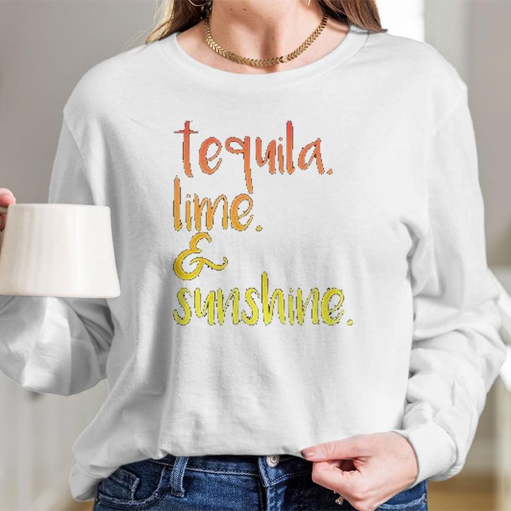 Panoware Funny Graphic Tequila Lime And Sunshine Women Long Sleeve Tshirt