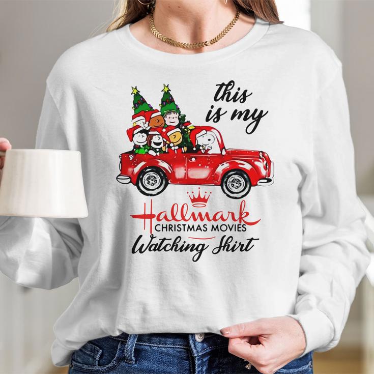 Snoopy Hallmark Christmas Movie Watching Women Long Sleeve Tshirt