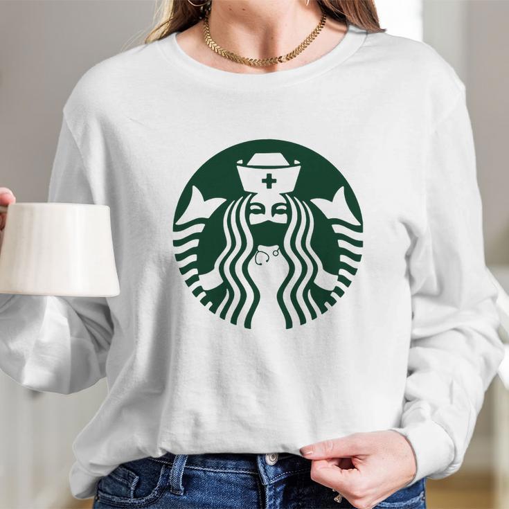 Starbuck Coffee Nurse Women Long Sleeve Tshirt