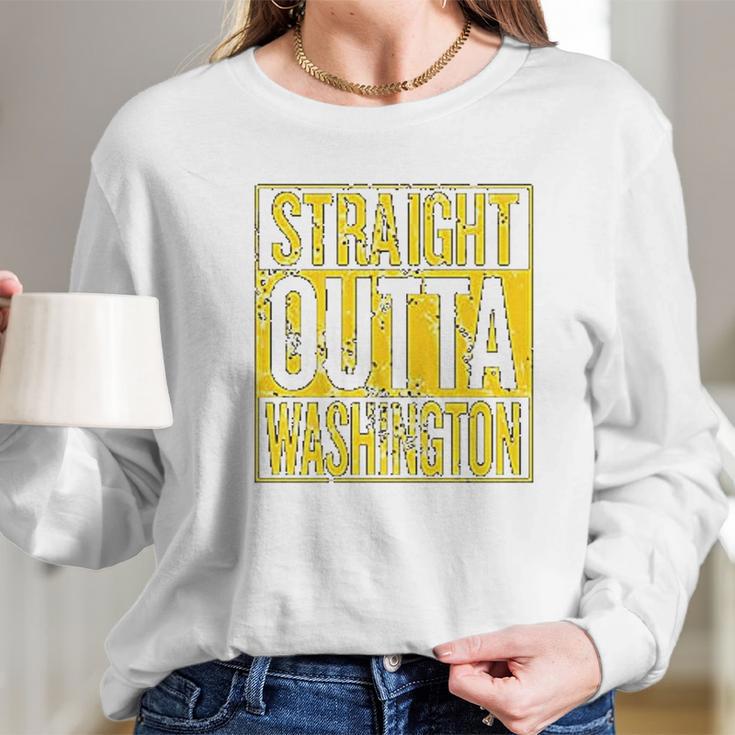 Straight Outta Arizona Hometown Pride Fantasy Football Fan Womens Sports Junior Women Long Sleeve Tshirt