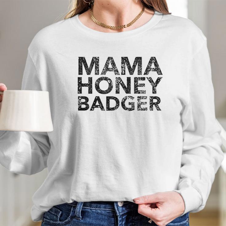 Womens Vintage Mama Honey Badger Women Long Sleeve Tshirt