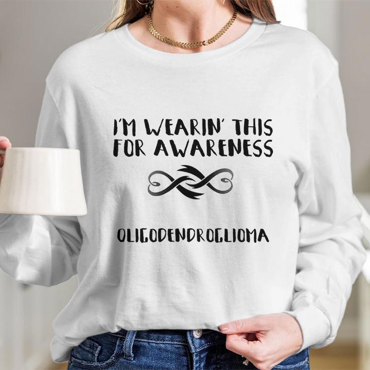 Im Wearin This For Awareness - Oligodendroglioma Black Women Long Sleeve Tshirt