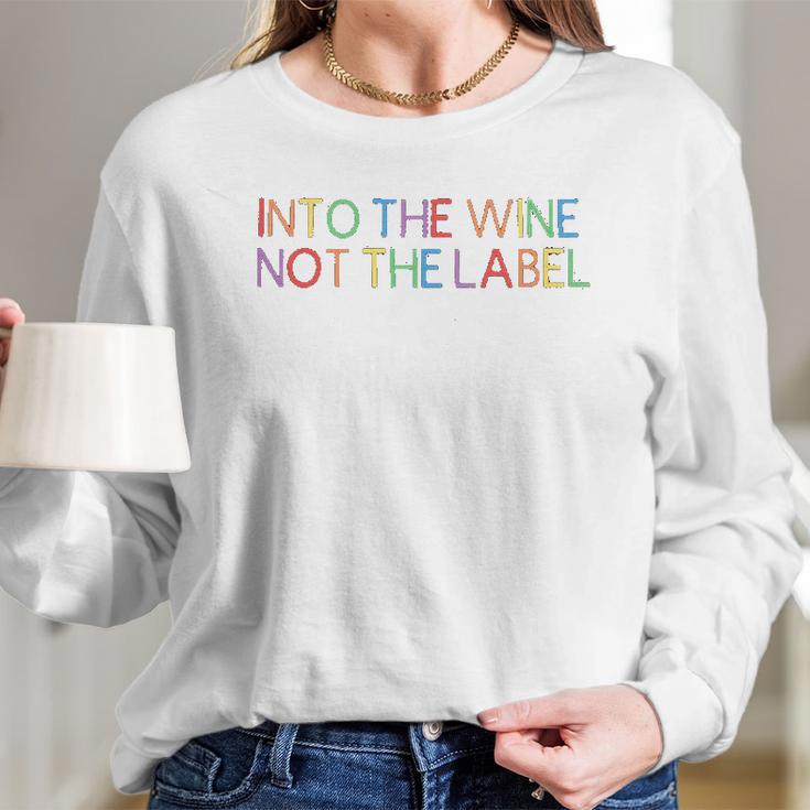 Into The Wine Women David Rose Pride Drinking Gift Women Long Sleeve Tshirt