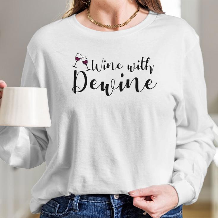 Wine With Dewine Women Long Sleeve Tshirt