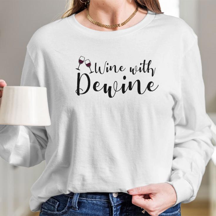 Wine With Dewine Women Long Sleeve Tshirt