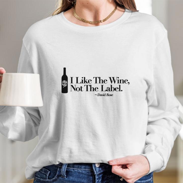 I Like The Wine Not The Label David Rose Women Long Sleeve Tshirt