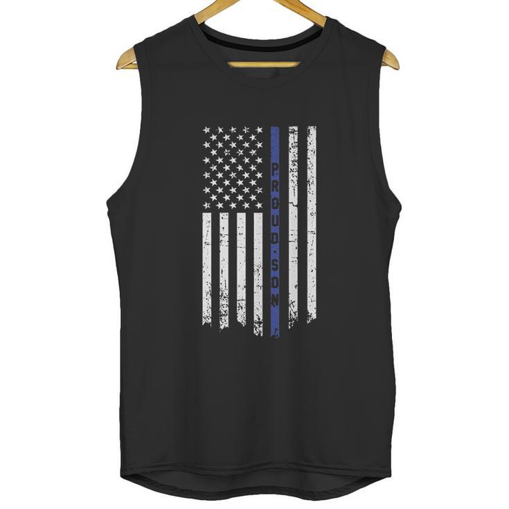 Big Boys Proud Son Thin Blue Line Flag Youth Men Tank Top