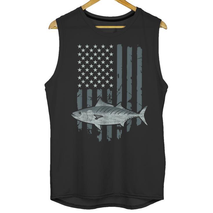 Bonito Fishing Vintage American Flag Tuna Skipjack Fisherman Men Tank Top