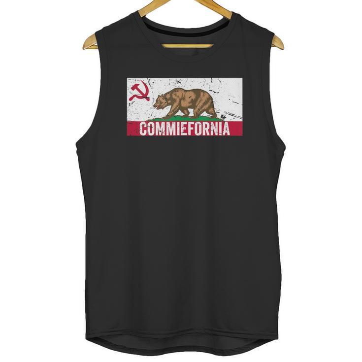 Commiefornia Funny Anti Marxist Communist California Flag Men Tank Top