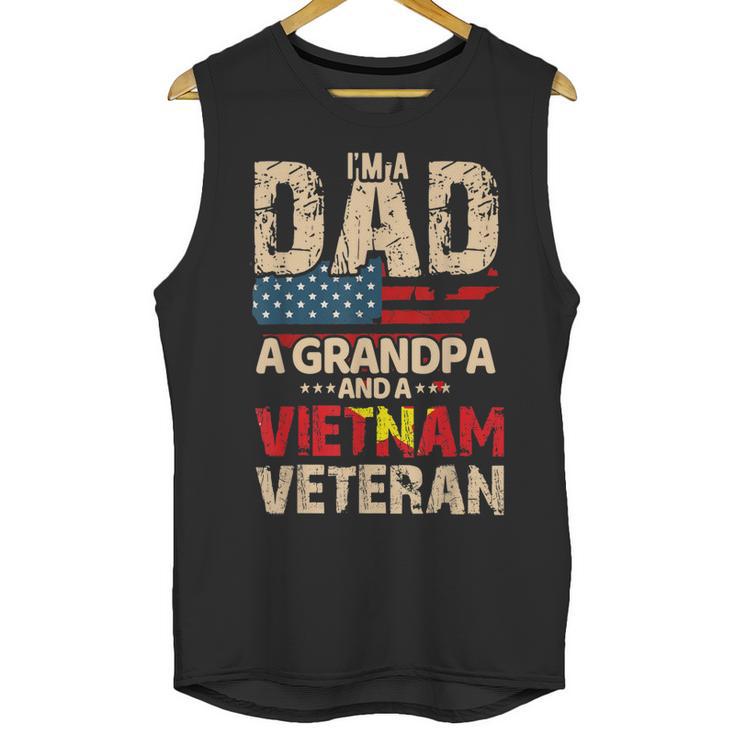 Mens Dad Grandpa Husband Us Flag Vietnam Veteran Father Day Men Tank Top