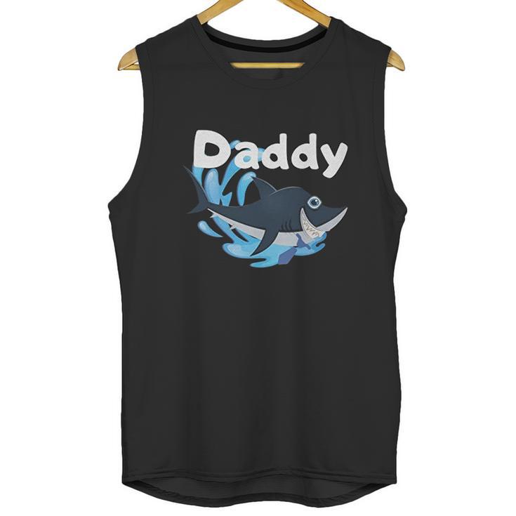 Daddy Shark Cartoon Gift Dad Birthday Gifts Men Tank Top