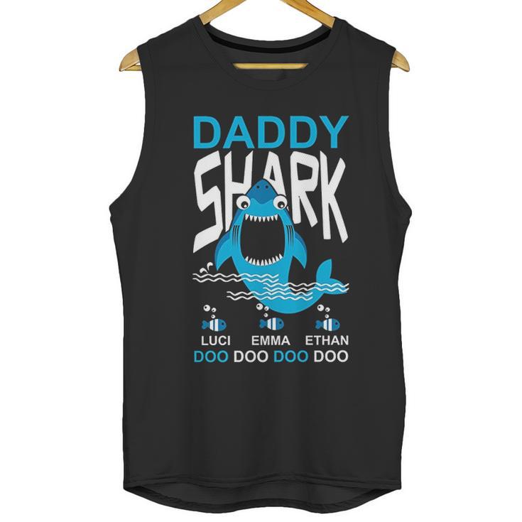 Daddy Shark Kids Name Men Tank Top