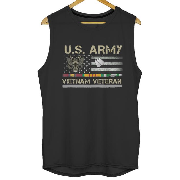 Funny Us Army Vietnam Veteran Usa Flag A Great Gift For Veteran Vietnam Army Men Tank Top