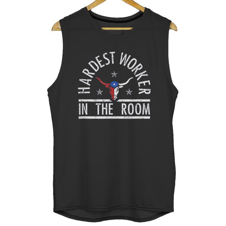 Hardest Worker In The Room Longhorn Flag Men Tank Top