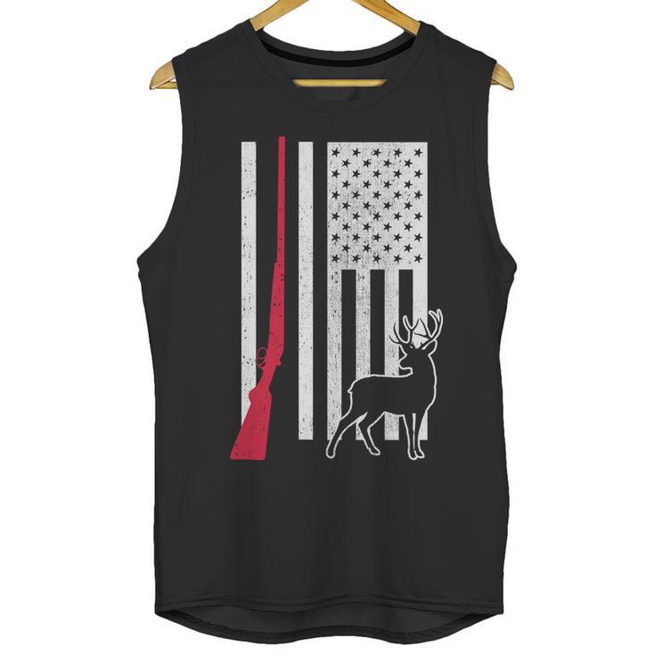 Hunting Deer Rifle Flag Men Tank Top