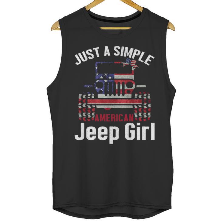 Just A Simple Jeep Girl American Flag 4Th Of July  T Men Tank Top