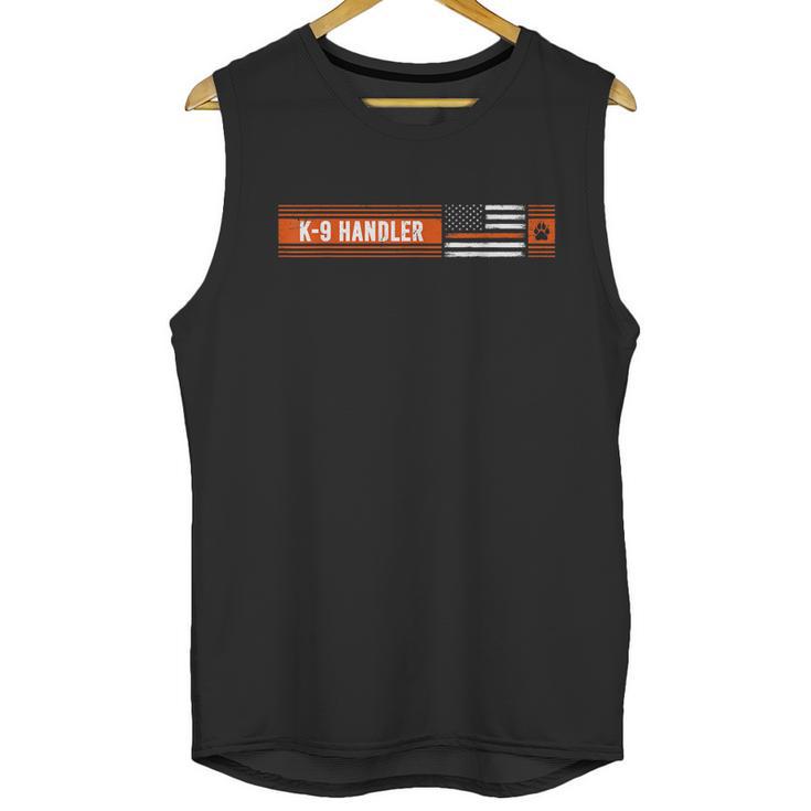 K9 Handler Search & Rescue Thin Orange Line Flag K9 Unit Graphic Design Printed Casual Daily Basic Men Tank Top