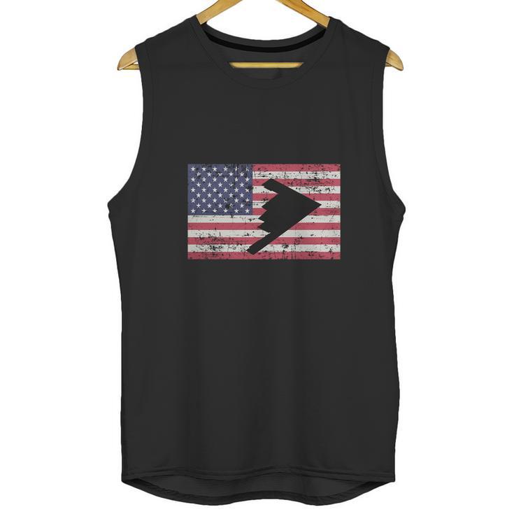 Patriotic B2 Stealth Bomber American Flag T-Shirt Men Tank Top