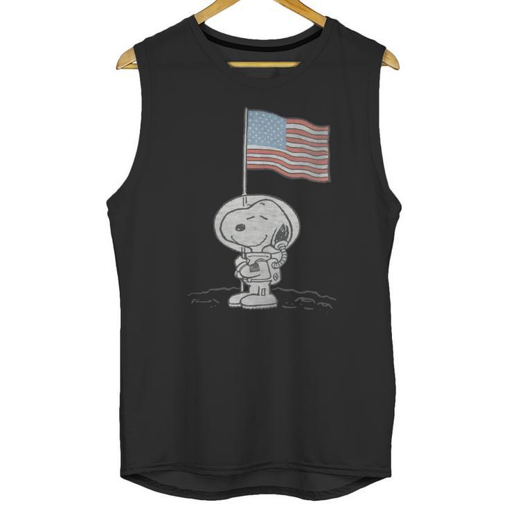 Peanuts Snoopy Astronaut American Flag 1St Step On The Moon Shirt Men Tank Top