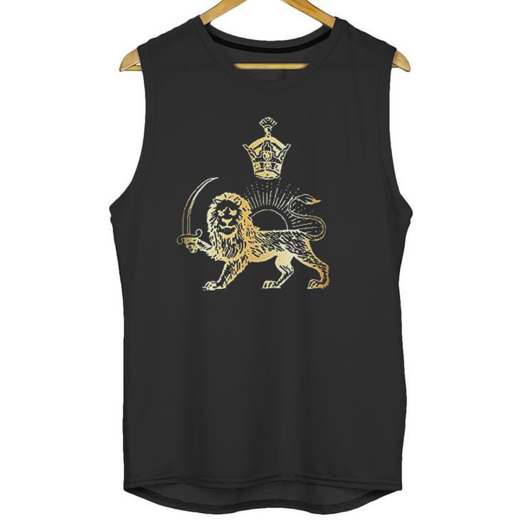 Persian Flag Iranian Lion Sun And Crown Men Tank Top