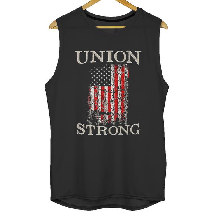 Pro Workers American Union Strong Pledge Allegiance To Flag Men Tank Top