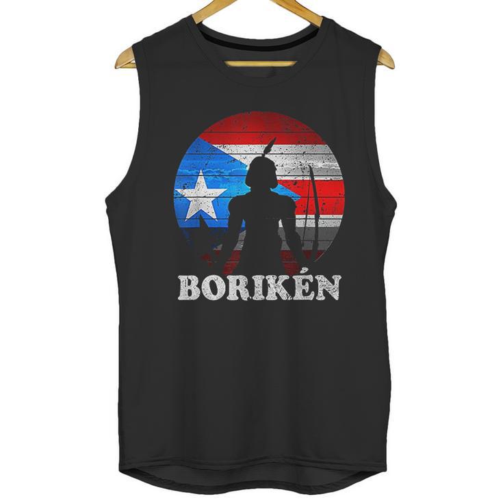 Puerto Rican Flag Taino Sun Boriken Borinquen Borikua Taino Men Tank Top