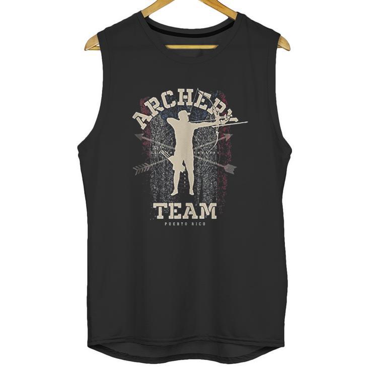 Puerto Rico Archery Team Sports Puerto Rican Flag Bow Men Tank Top