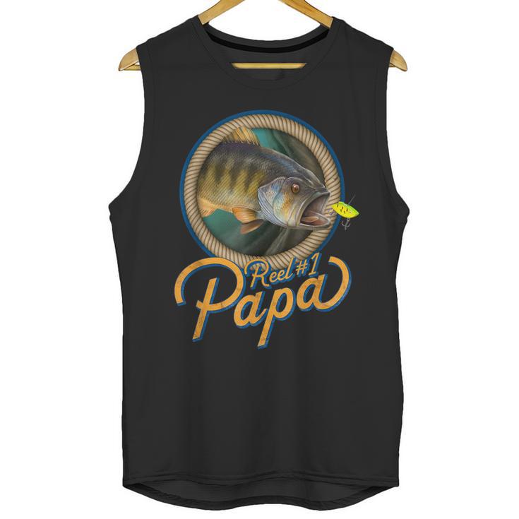 Mens Reel 1 Papa Best Father Dad Fishing Men Tank Top