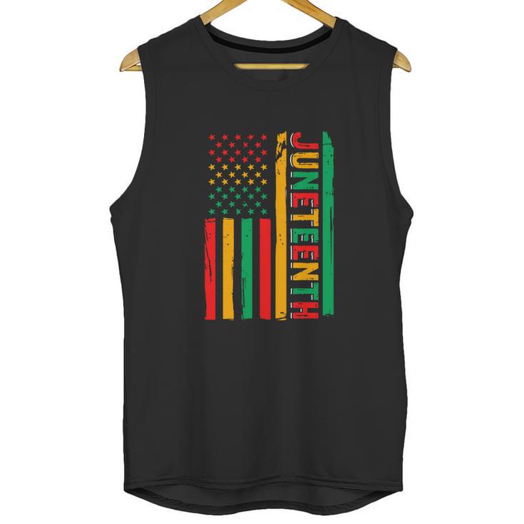 Rero American Flag African American Flag June 19 1865 Graphic Design Printed Casual Daily Basic Men Tank Top