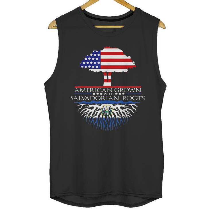 Salvadorian Roots American Grown Us El Salvador Flag Men Tank Top