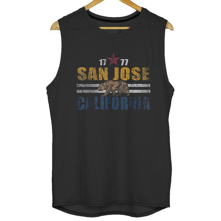 San Jose California Flag Vintage Fade Men Tank Top