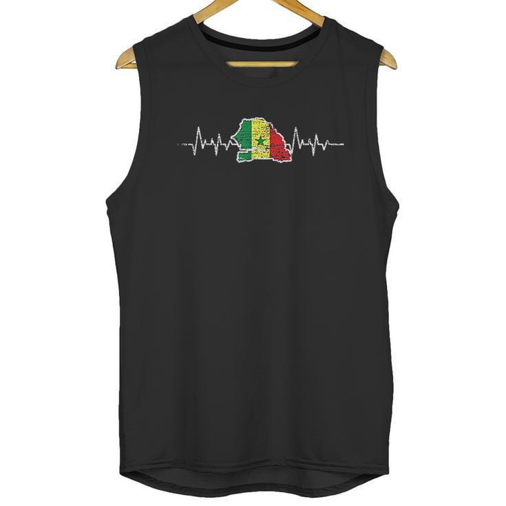 Senegalese Flag Heartbeat Men Tank Top