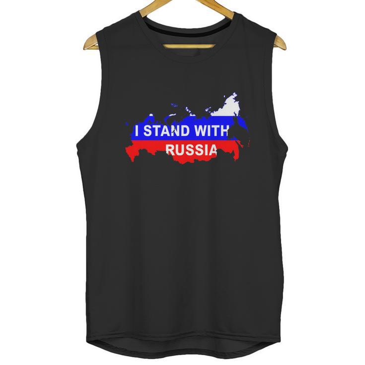 I Stand With Russia Support Russia Russian Flag Men Tank Top