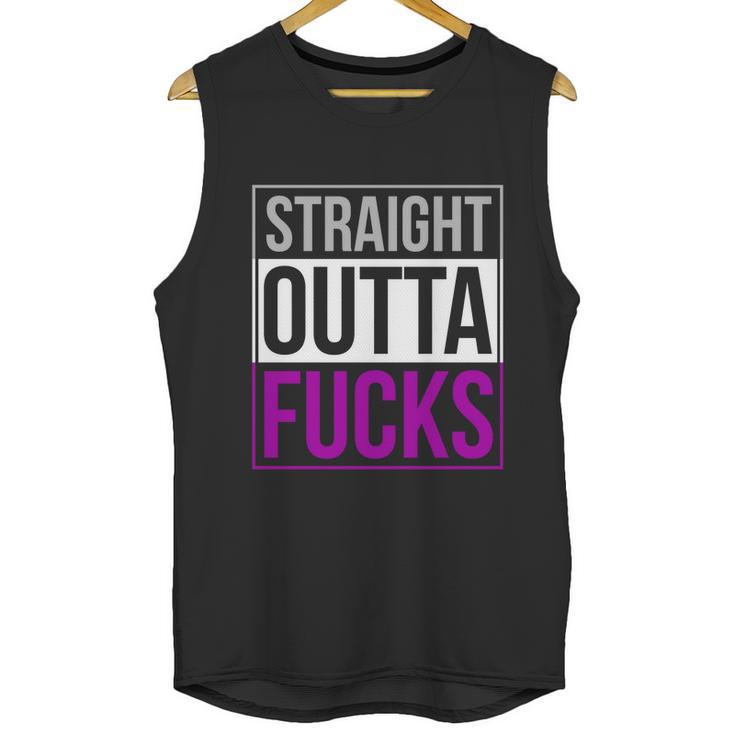 Straight Outta Fucks Pride Asexuality Asexual Flag Lgbt Gift Graphic Design Printed Casual Daily Basic Men Tank Top