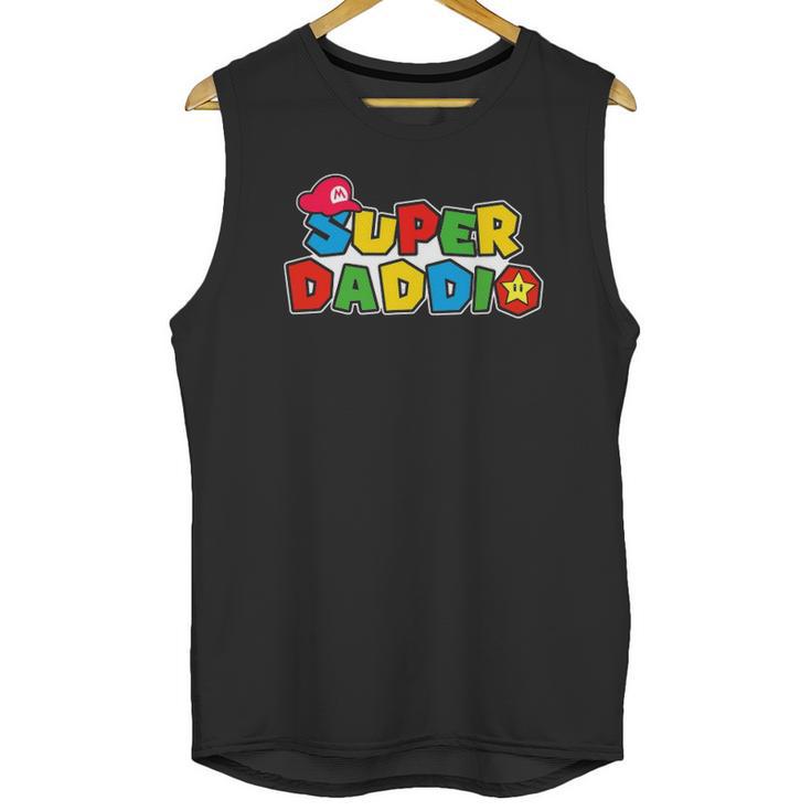 Super Daddio Funny Dad Daddy Fathers Day Video Game Lover Men Tank Top