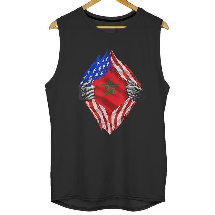 Super Moroccan Heritage Morocco Roots Usa Flag Gift Men Tank Top